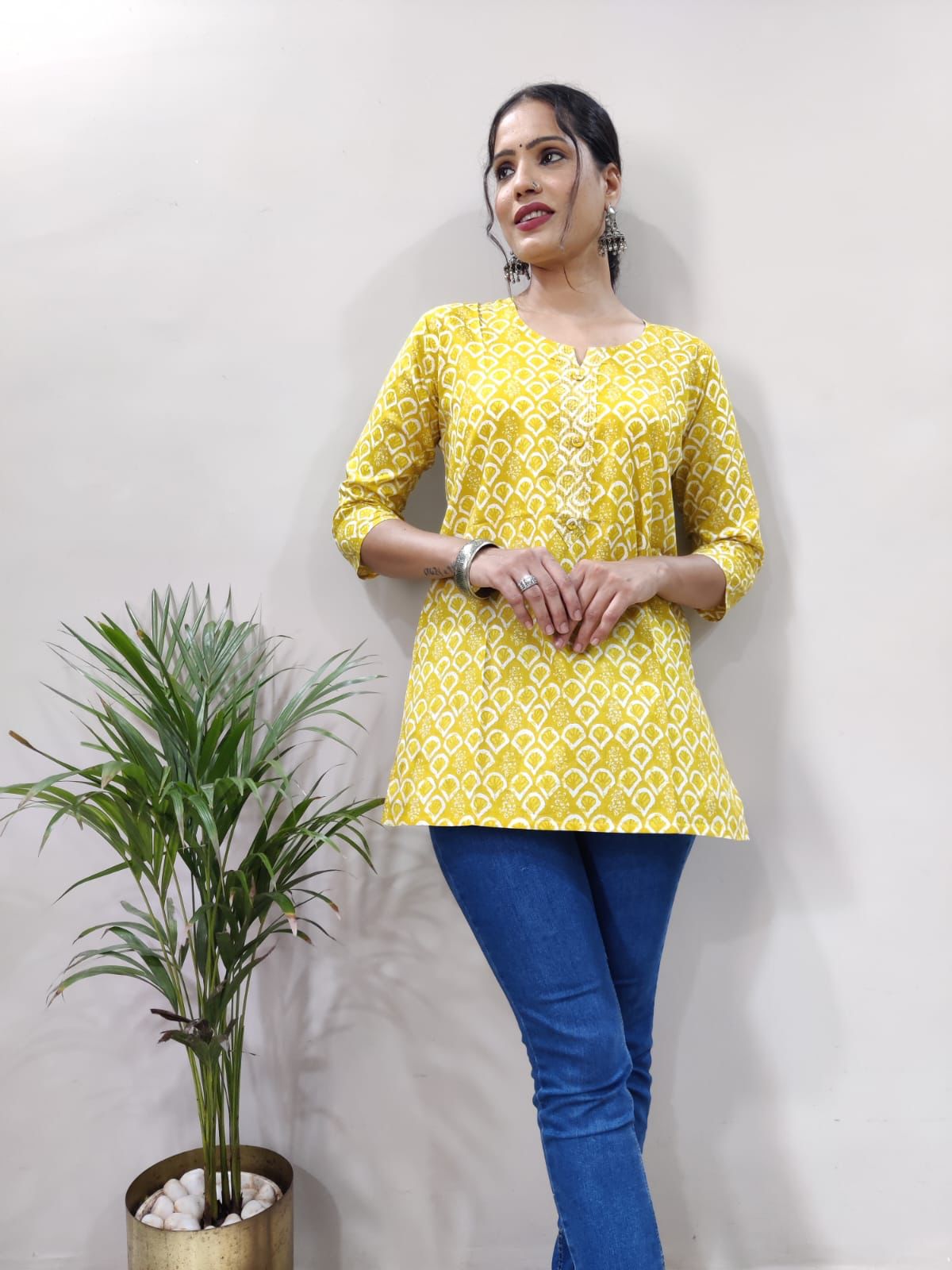 Mann Regular Wear Cotton Short Printed Kurtis Catalog